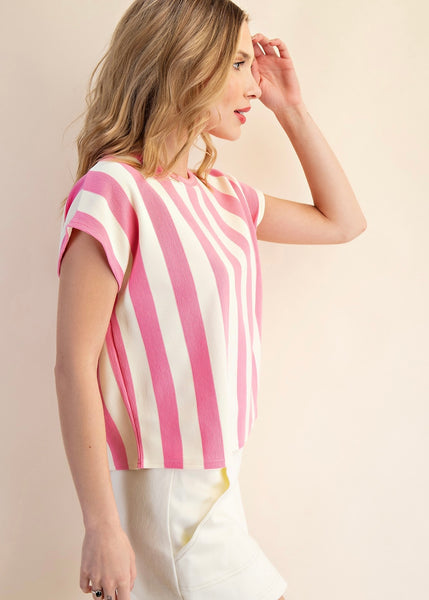 Summer Never Ends Pink Stripe Top
