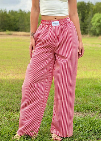 Samantha Red Striped Lounge Pants