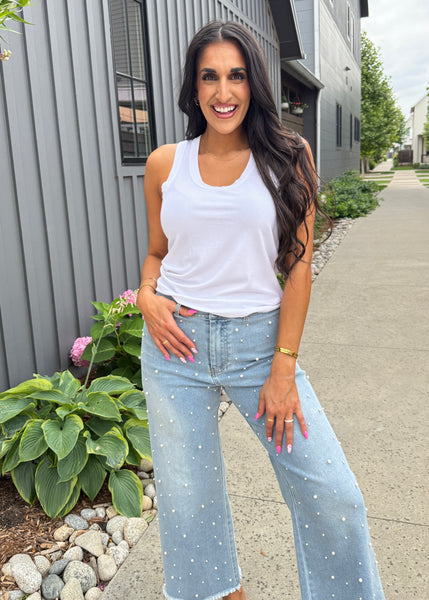 Figuring It Out White Ribbed Tank Top
