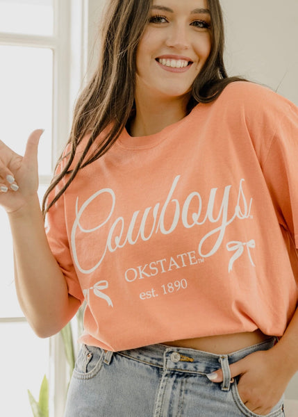 OSU Cowboys Established Bows Orange Tee