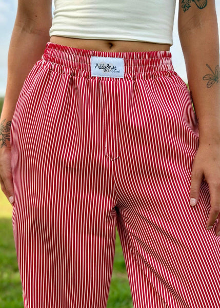 Samantha Red Striped Lounge Pants