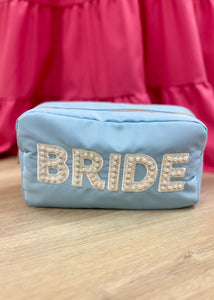 Blue "BRIDE" Cosmetic Bag