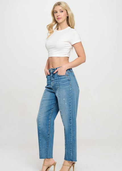 Marilyn Medium Wash Barrel Jean