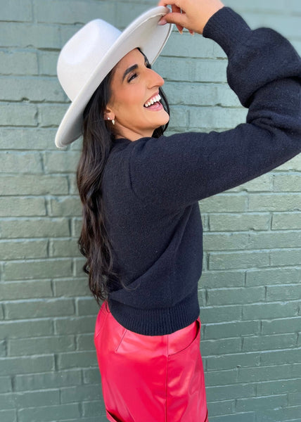 Just Another Day Black V Neck Sweater