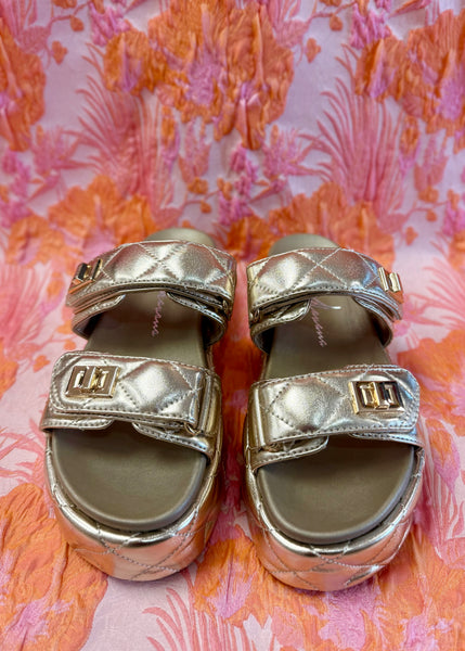 Onya Gold Quilted Platform Sandal