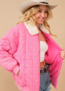 Passionately Pink Quilted Jacket