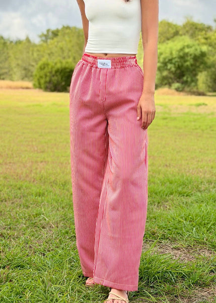 Samantha Red Striped Lounge Pants