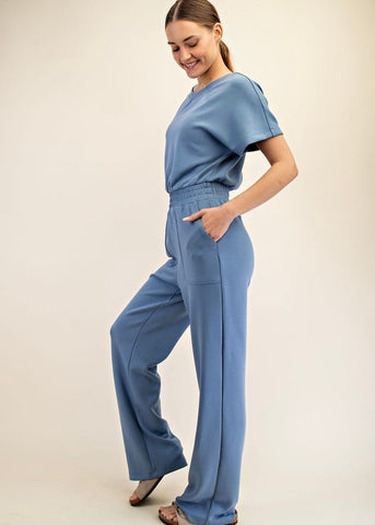 Boardwalk Talk Paradise Blue Buttery Soft Jumpsuit