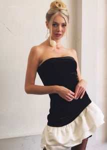 Glam Tuxedo Strapless Party Dress