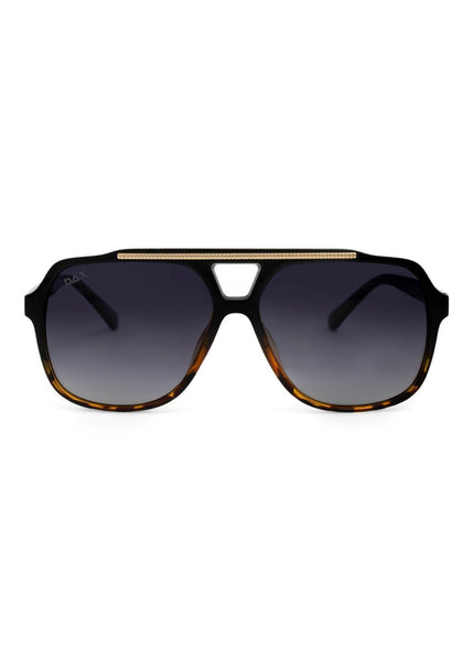 Astrid Gradient Cheetah Oversized Aviator Sunglasses