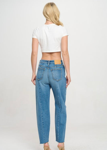 Marilyn Medium Wash Barrel Jean