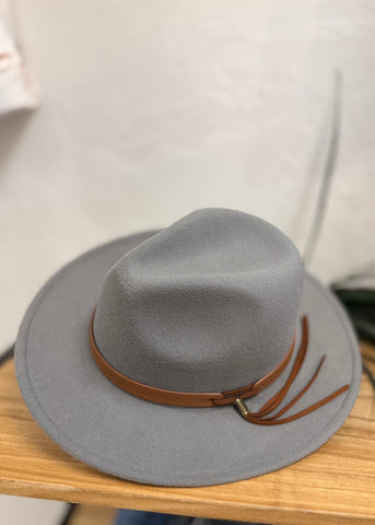 Grey Felt Fedora Hat