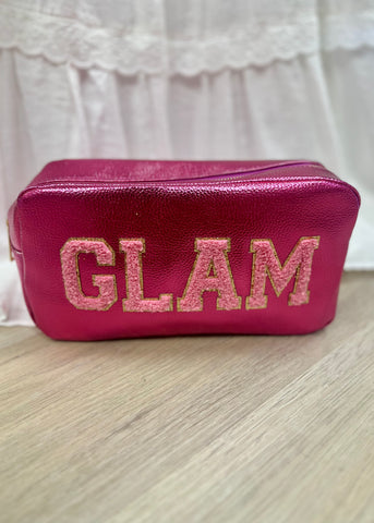 Metallic "GLAM" Cosmetic Bag