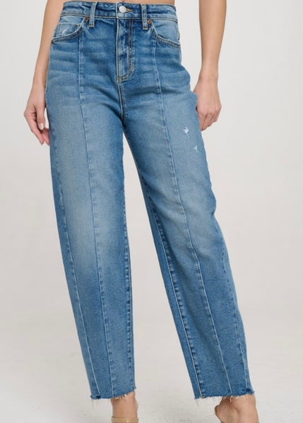 Marilyn Medium Wash Barrel Jean