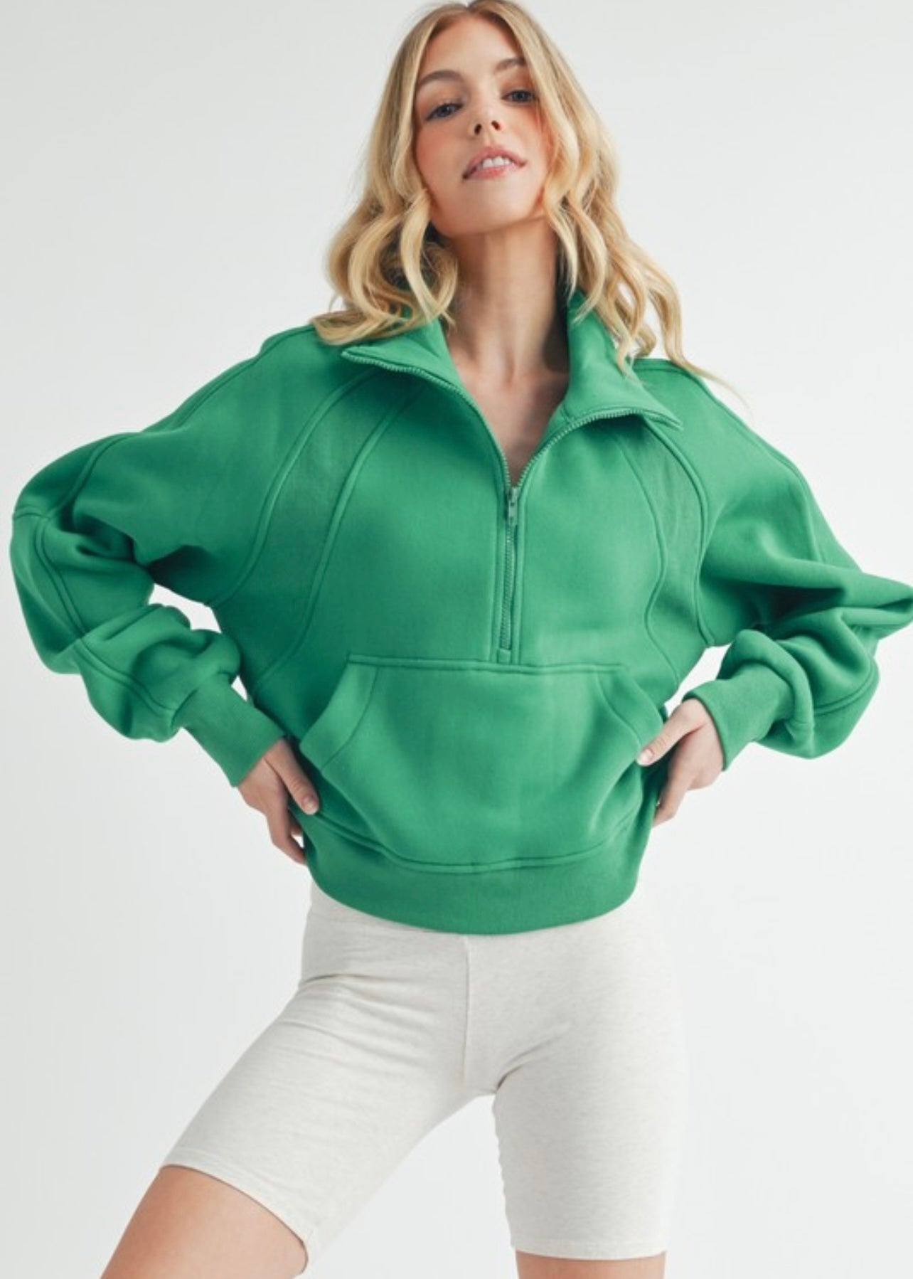 The Scuba Half Zip Sweatshirt - Lily Pad