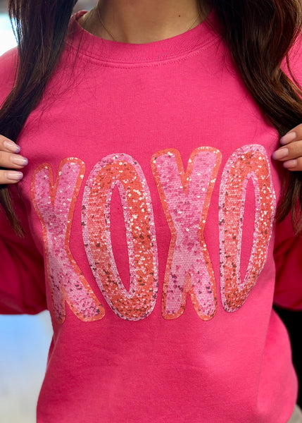 XOXO Hot Pink Valentine's Day Sweatshirt