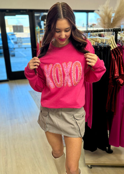 XOXO Hot Pink Valentine's Day Sweatshirt