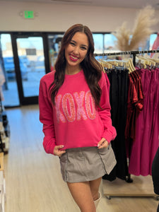 XOXO Hot Pink Valentine's Day Sweatshirt