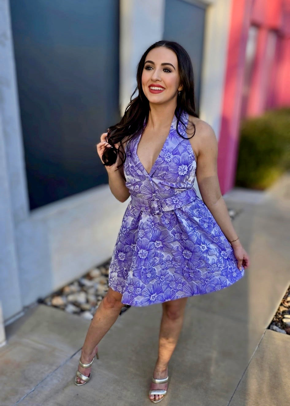 Sweet Moment Lavender Halter Dress Small