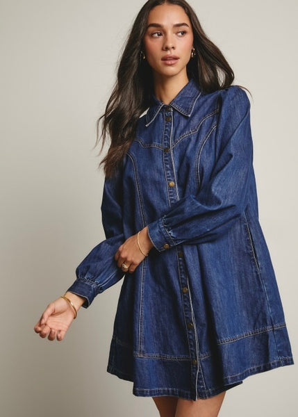 Light Up My World Denim Dress