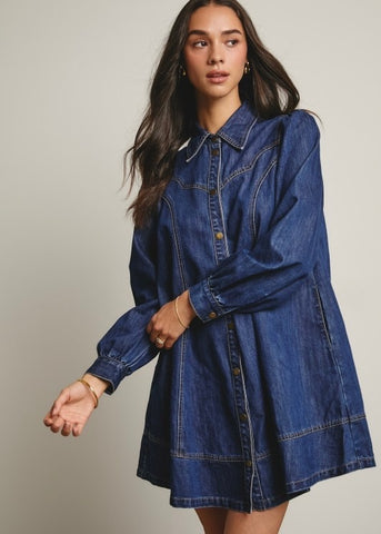 Light Up My World Denim Dress