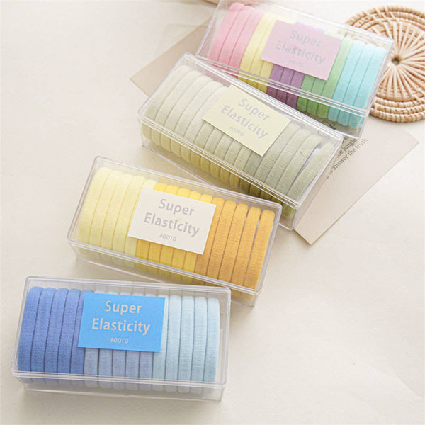 15PCS/BOX SUPER STRETCHY YELLOW ELASTIC HAIR TIES