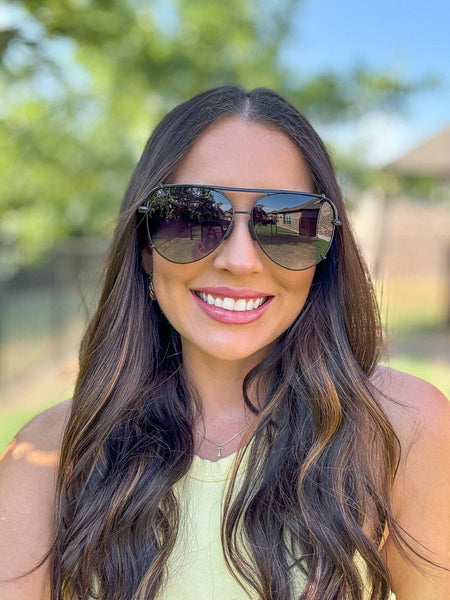 Shay Black Ombré Aviator Sunglasses