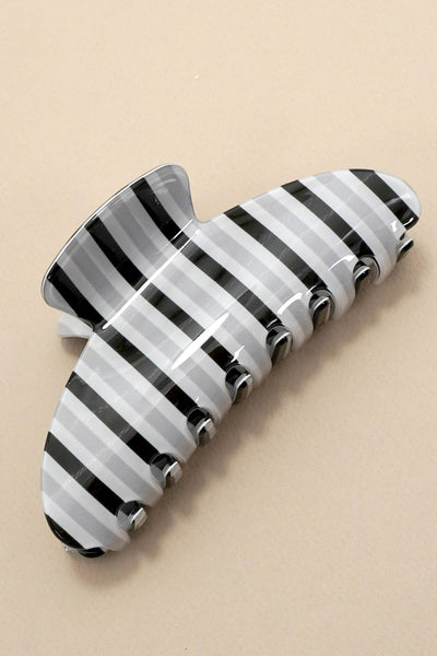 JUMBO STRIPE PLAID OVAL HAIR CLAW CLIPS | 40H1069: PINK GREEN