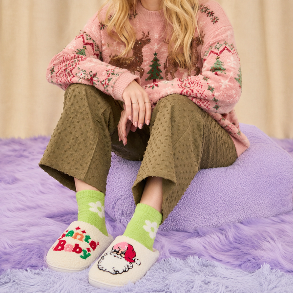 Santa Baby Sherpa Slippers