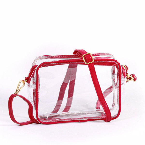 Bridget Clear Sooners Purse with Patterned Shoulder Straps