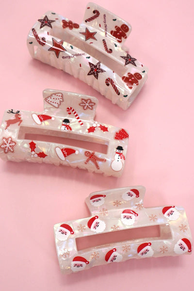 CHRISTMAS TREE SANTA HOLIDAY HAIR CLAW | 40H947: A