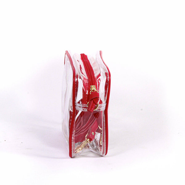 Bridget Clear Sooners Purse with Patterned Shoulder Straps