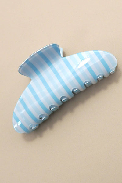 JUMBO STRIPE PLAID OVAL HAIR CLAW CLIPS | 40H1069: PINK GREEN