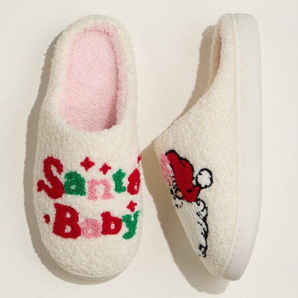 Santa Baby Sherpa Slippers