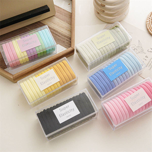 15PCS/BOX SUPER STRETCHY YELLOW ELASTIC HAIR TIES