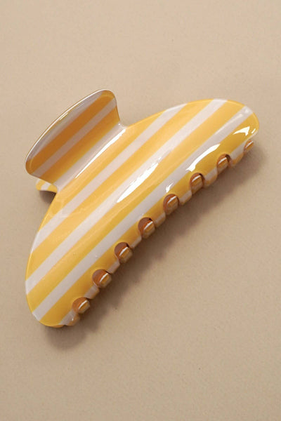 JUMBO STRIPE PLAID OVAL HAIR CLAW CLIPS | 40H1069: PINK GREEN