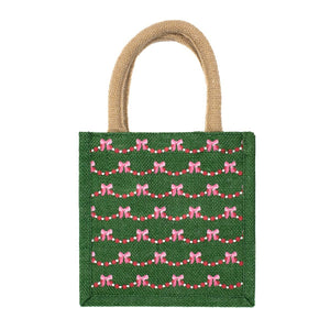Bow Garland Small Gift Tote  7x7x5