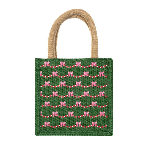 Bow Garland Small Gift Tote  7x7x5