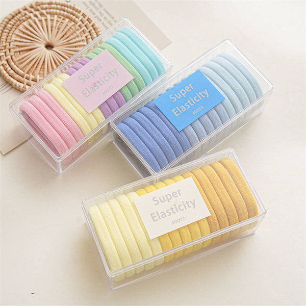 15PCS/BOX SUPER STRETCHY YELLOW ELASTIC HAIR TIES