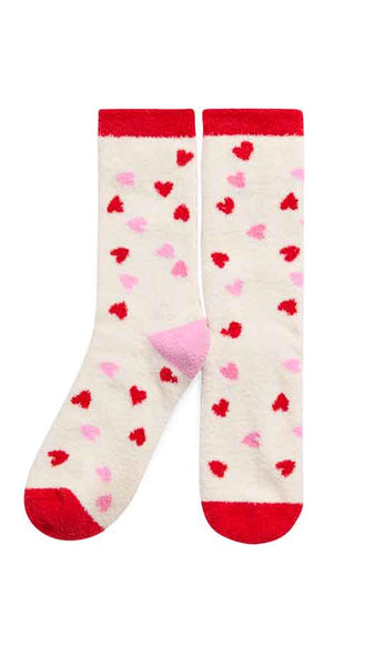 Ivory Candy Heart Socks