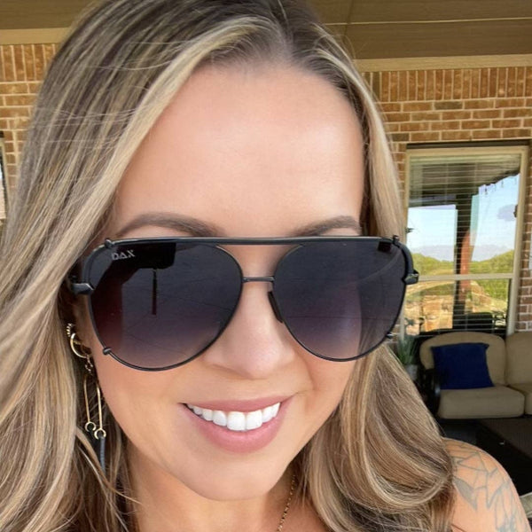Shay Black Ombré Aviator Sunglasses