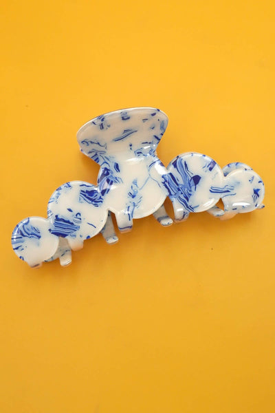 VINTAGE TOILE PATTERN PORCELAIN HAIR CLAW CLIPS | 40H915: RECTANGLE