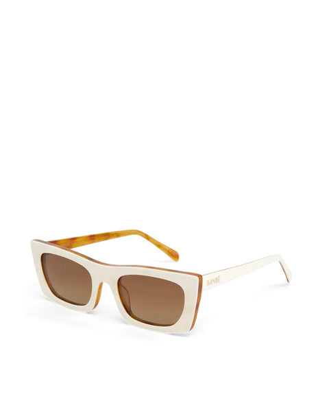 The Crawford Sunglasses - Ivory / Maple Tort Honey- Fade Lens