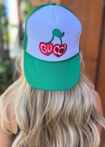 Red Cherry Gucci Green Trucker Hat