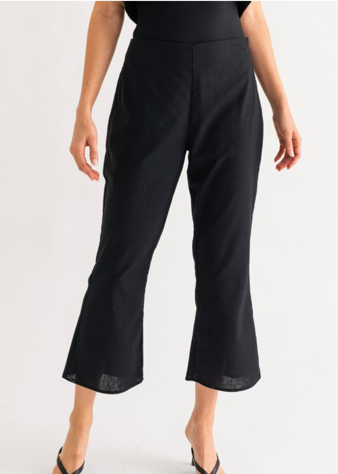 Coastal Drive Low Waist Black Crop Pant