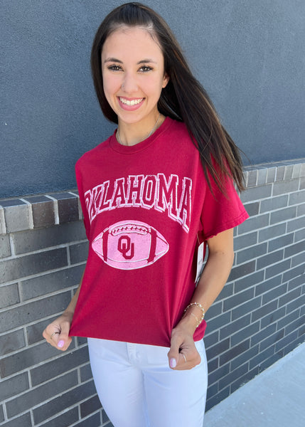 OU Sooners Wonka Football Crimson Thrifted Tee
