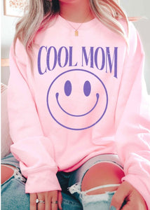 COOL MOM Happy Face Graphic Sweatshirt