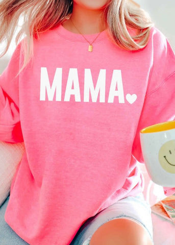 MAMA Hot Pink Graphic Sweatshirt