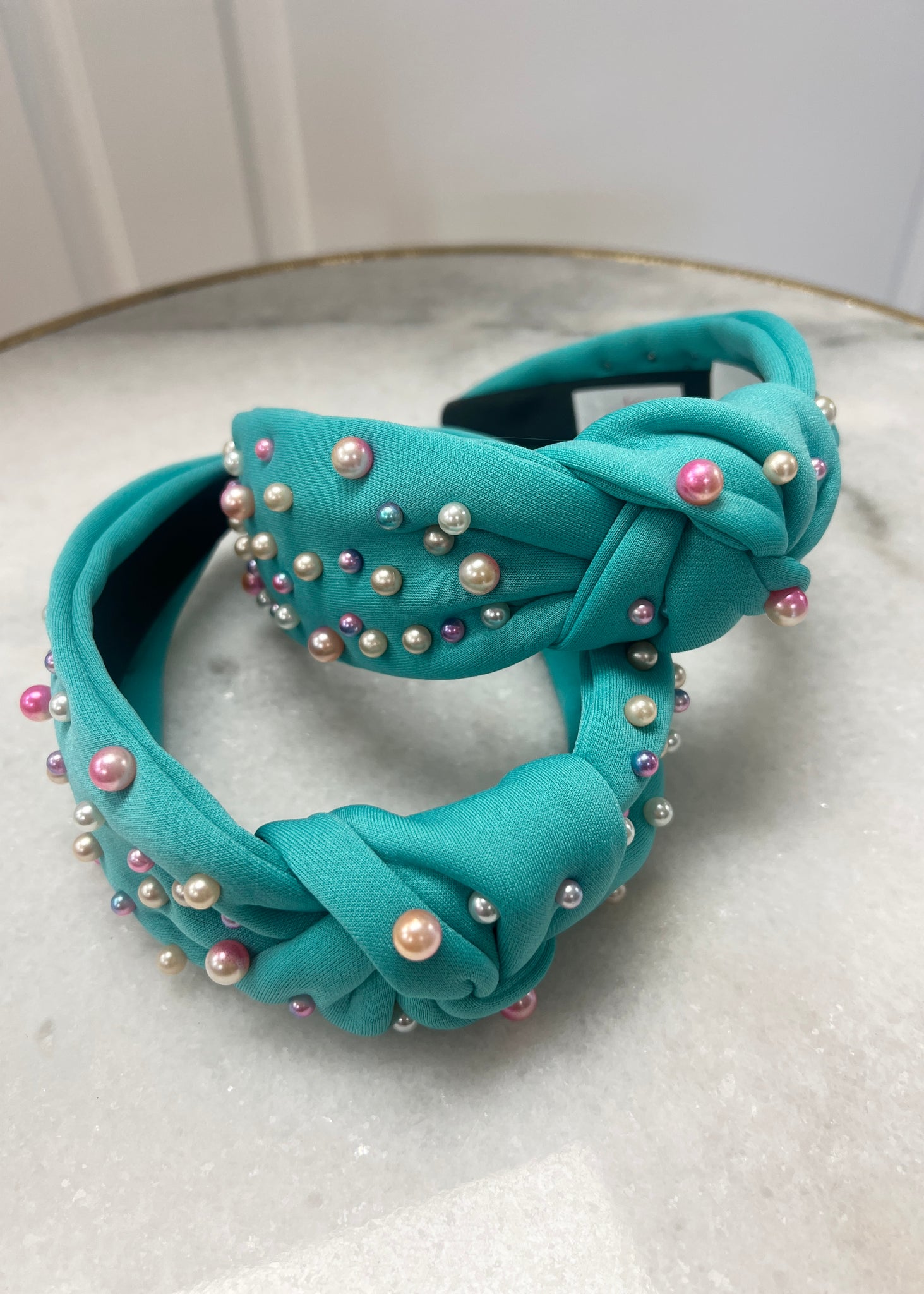 Claire Teal Iridescent Pearl Headband