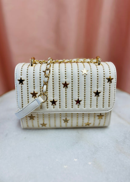 Vintage Havana Gold Studded Star Chained Clutch